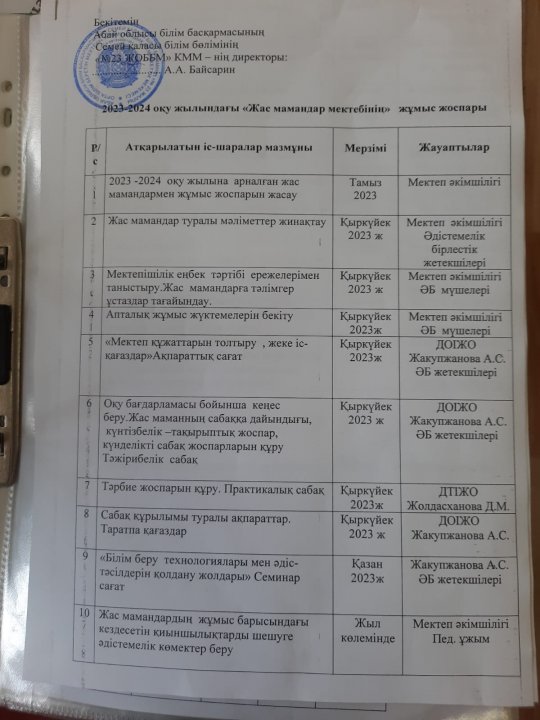 Әдістемелік жоспарлар